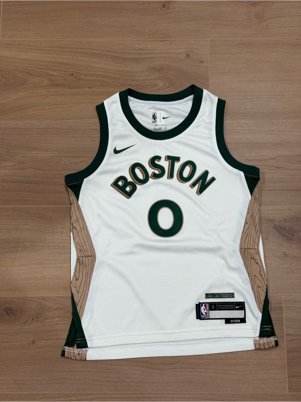 Nike Jayson Tatum White & Green Boston Basketball Jersey